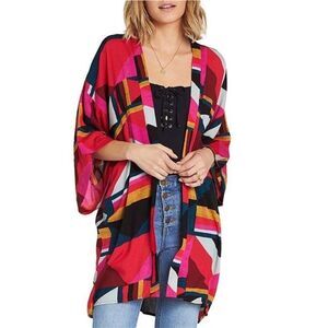 Billabong Precious Stone Multi Color Kimono Cardigan Medium New